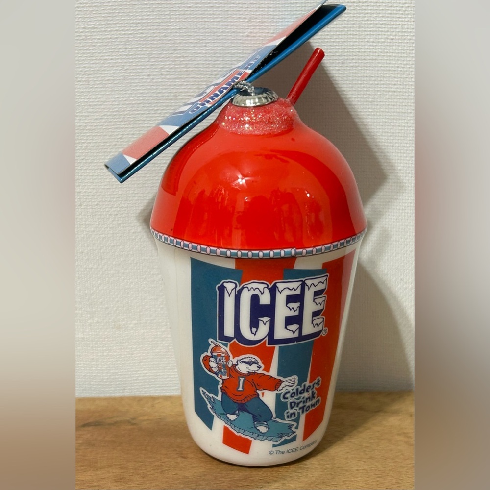 RUZ Christmas Ornaments ICEE Cherry Slush Novelty Decoupage Faux Food NEW